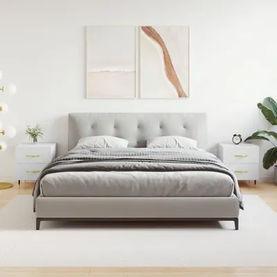Produktbild von vidaXL Nachttische 2 Stk. Weiß 40x35x47,5 cm Holzwerkstoff - Nachttisch - Nachttische - Schrank - Nachtschrank