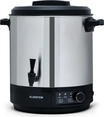Produktbild von Klarstein automat na zaváranie s kohútikom, 25 L, varič na varenie vína, varič z nerezovej ocele na varené víno s kohútikom, veľký dávkovač horúcej vody, 2000 W zavárací automat na nápoje a potraviny, elektrický zavárací hrniec, 30 - 100 °C