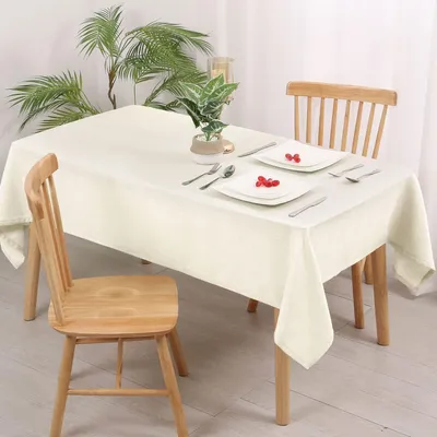 Obrázek produktu pro Ubrousk na stůl, vzhled lnu, vodoodpudivý, 135 x 260 cm, krémová barva