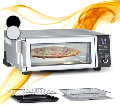 Image de Klarstein Four Friteuse Sans Huile, Friteuses Electrique Compacte à Air Chaud 1700W à Chauffage Rapide pour la Cuisine, Airfryer 10L, 8 Programmes de Cuisson Actifry, Maintien au Chaud, Mini Friteuse