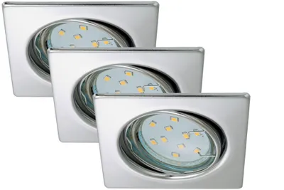 Produktbild von Briloner LED Einbauleuchte SQUARE chrom – 3er Set, GU10, schwenkbar