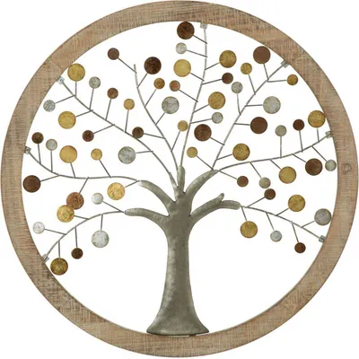 Immagine prodotto di Mauro Ferretti, pannello da parete «Albero della vita», Ø 61 x 1,8 cm, oro naturale