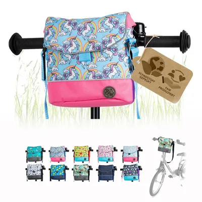 Produktbild von BAMBINIWELT Lenkertasche Tasche für Puky für Woom Laufrad Räder Roller Fahrrad Fahrradtasche für Kinder wasserabweisend mit Schultergurt, Modell 4