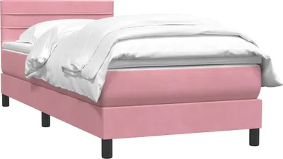 Produktbild von vidaXL Boxspringbett mit Matratze Rosa 80x220 cm Samt