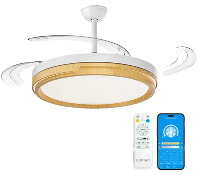 Image de Ventilateur de plafond, télécommande, éclairage LED, F
