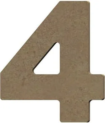 Obrázok produktu pre Číslo 4 z MDF dreva na dekoráciu - 8 cm
