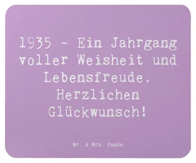 Produktbild von Mr. & Mrs. Panda Mouse Pad Spruch 1935 Geburtstag - Lavendeltraum - Geschenk, computer mousepad, Lebensfreude, Glückwunsch, Happy Birthday, mauspad laptop, Jahrgang