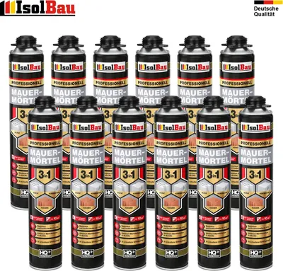 Mauermörtel Pistolenschaum Montageschaum PU-Mauermörtel Klebeschaum 12 x 750ml