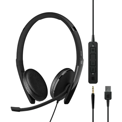 Obrázek produktu pro EPOS ADAPT 165T USB II - ADAPT 100 Series - Náhlavní souprava - na uši - kabelová - 3,5 mm konektor, USB-A - černá - Certifikovaná pro Microsoft Teams, optimalizovaná pro UC (1000902)