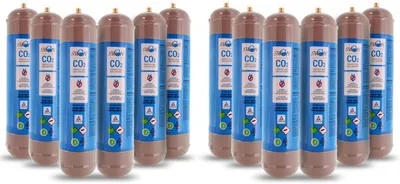 Produktbild von 12× CO₂ Einwegflasche 600 g – M11x1 Anschluss – E290 Lebensmittelqualität – für Wassersprudler