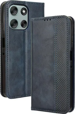 Produktbild von Motorola Moto G56 Hülle - Coverup Vintage Style Klapphülle - Blau