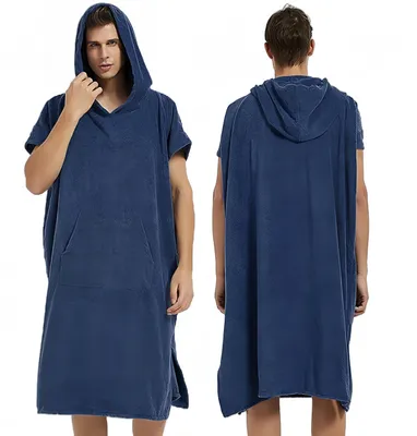 Immagine prodotto di Omgoods - Accappatoio con cappuccio unisex in microfibra, 80 x 110 cm, colore blu navy
