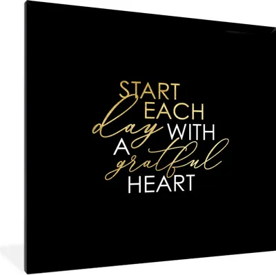 Produktbild von MuchoWow® Gerahmtes Poster Zitat - Herz - Gold - Schwarz 40x40 cm - Poster mit Schwarzem Bilderrahmen Wandposter Rahmen Foto Bilder - Mit Rahmen - Wanddekoration Schlafzimmer