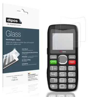 Produktbild von 2x Schutzfolie für TTfone TT890 4G matt - Anti-Shock 9H Folie dipos Glass Kunststoffglas