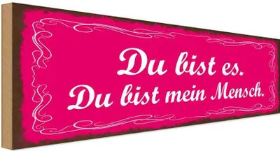 Produktbild von vianmo Holzschild 10x27 cm Du bist es mein Mensch Dekoration