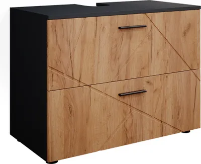 Produktbild von Vicco Waschbeckenunterschrank Irma, 80 x 59 cm, Anthrazit/Eiche