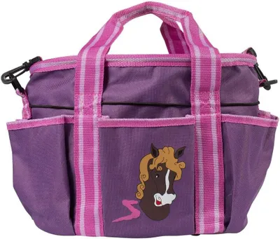 Productafbeelding van Paarden Borstel Tas - Grooming Bag - Paarden Verzorgen - Compact Ontwerp - 2.54 cm - Paars Fuchsia