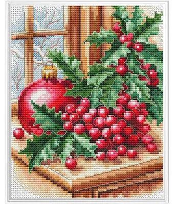 Produktbild von CDA Kreuzstich Stickpackung "Frohe Weihnachten!", Zählmuster, 13x16cm