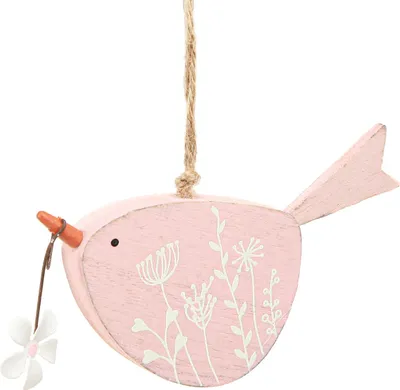 Produktbild von Dekoration Vogel Holzfigur Hängend für Frühling und Ostern