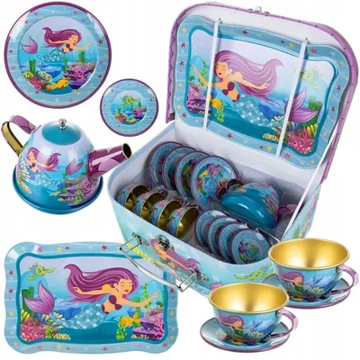 Produktbild von Iso Trade Kinder Tee- und Kaffeeset, Tassen, Holzset, Zubehör, perfektes Geschenk, pädagogisches und kreatives Spielzeug