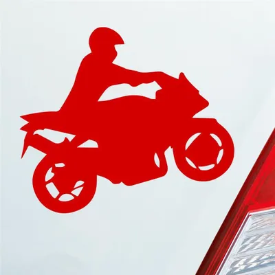 Produktbild von Auto Aufkleber Mopped Bike Moped Motorrad 10x8,5 cm Rot Sticker Heckscheibenaufkleber