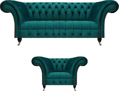 Produktbild von Wohnzimmer Sofa Couch Dreisitze Modern Couchgarnitur Sessel Chesterfield