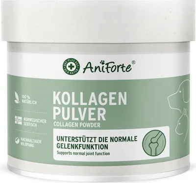 Produktbild von AniForte Kollagen für Hunde 250g – Natürliches Gelenkpulver Hund, Collagen zur Unterstützung der Gelenke, Sehnen & Bänder, für Agilität
