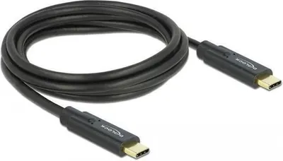 Produktbild von DeLOCK 85527, 2 m, USB C, USB C, USB 3.2 Gen 1 (3.1 Gen 1), 5 Gbit/s, Schwarz
