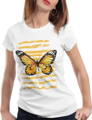 Produktbild von style3 Tiger Schmetterling Damen T-Shirt falter regenwald blumenwiese sommer, Größe:M