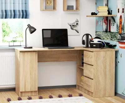 Image de Bureau d'angle SILAN - chêne sonoma, version droite