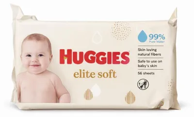 Zdjęcie produktu dla Huggies Chusteczki Nawilżane Baby Wipes Elite Soft 56 szt.