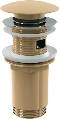 Produktbild von alcadrain Ablaufventil für die Waschbecken CLICK/CLACK 5/4" Ganzmetal mit Überlauf, großer Stopfen, GOLD-Glanz