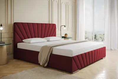Produktbild von Polsterbett RAY - Komfortbett mit Stauraum, Doppelbett, Rot, 180x200cm, Bett ohne Matratze