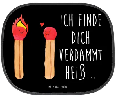 Produktbild von Mr. & Mrs. Panda Sonnenschutz Fenster Auto Streichhölzer - Schwarz - Geschenk, Liebesgeschenk, Autoscheiben, Sonnenblende, Freundin, Liebesbeweis, Autosonnenschutz