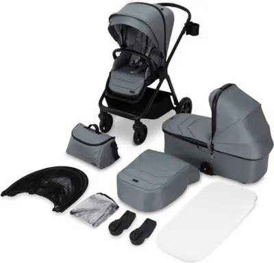 Obrázok produktu pre Kočík MoMi GISELLE 2v1 v sivej farbe - s nastaviteľnou funkciou