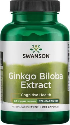 Obrázek produktu pro Ginkgo Biloba extrakt 60 mg 240 kapslí Swanson Health Products