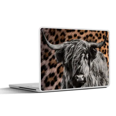 Produktbild von MuchoWow® Laptop Aufkleber Sticker Cover Schottischer Highlander - Pantherdruck - Tiere 40x30 cm - Laptop Dekoration - Selbstklebend