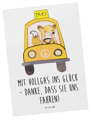 Produktbild von Mr. & Mrs. Panda Postkarte Chauffeur Glück - Weiß - Geschenk, liebevoll, Ansichtskarte, Danke sagen, Aufmerksamkeit, Dankeschön, Postkarten, Ansichtskarten, Bedanken