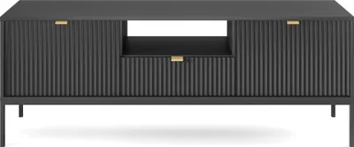 Obrázek produktu pro 3xEliving LAMELLI lowboard, TV stolek v moderním stylu, délka 154 cm, barva černá