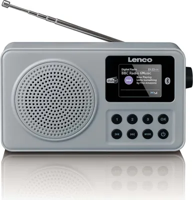 Produktbild von LENCO PDR-034GY – Tragbares DAB+/FM-Radio mit Bluetooth® und wiederaufladbarem Akku – Grau