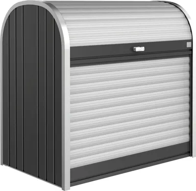 Produktbild von Biohort Rolladenbox StoreMax Mülltonnenbox Fahrradbox 120 - (117x73x109cm) dunkelgrau-metallic
