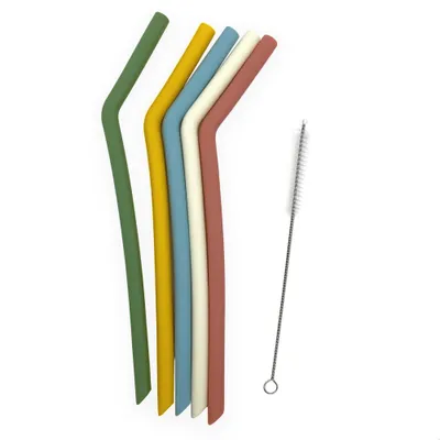 Image de Smikkels Paille en silicone XL - réutilisable et flexible - Multicolore