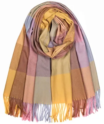 Produktbild von Agrafka Warmer Baumwollschal kariert mit Fransen Gemütlich