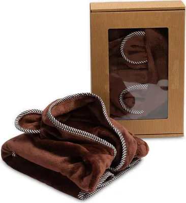 Produktbild von SENSILLO - Bademantel Baby Badeponcho mit Kapuze für Kinder 1-2 Jahre - Braun