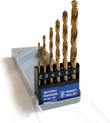 Produktbild von VaGo Spiralbohrer Bohrer Bohrersatz HSS Set 6 tlg Set 2-8mm Metall TITAN