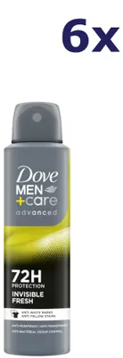 Produktbild von 6x Dove Deo-Spray - 150 ml - men+care advanced - unsichtbarer Schutz, frischer Duft