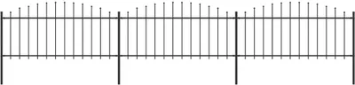 Produktbild von The Living Store Gartenzaun mit Speerspitzen Stahl (0,5 - 0,75) x 5,1 m Schwarz