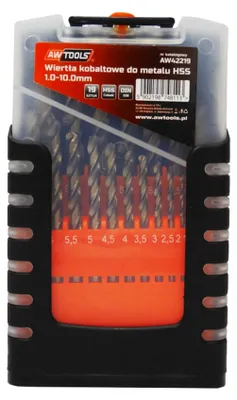 HSS-Co Metallbohrer 19-teilig AWTOOLS im Kunststoff-Etui