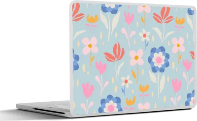 Produktbild von MuchoWow® Laptop Aufkleber Sticker Cover Blumen - Pflanzen - Muster 31x22.5 cm - Laptop-Deko