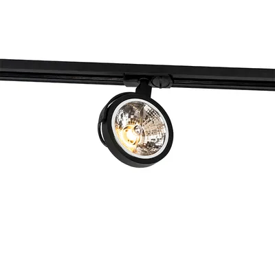 Produktbild von QAZQA - Modern 1-phasiger SchienenSpot I Spotlight I Deckenspot I Deckenstrahler I Strahler I Lampe I Leuchte schwarz - Iconic Go I Wohnzimmer I Schlafzimmer - Aluminium Rund - LED geeignet G9